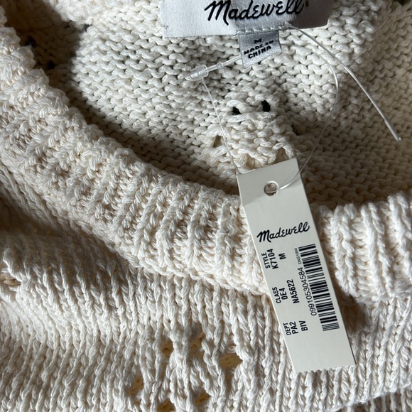 New Madewell Floral Pointelle Pullover Sweater Size Medium - Picture 7 of 7